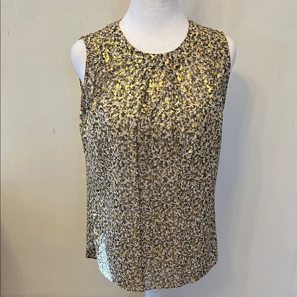 Michael Michael Kors Gold and Black Sleeveless blouse Size M EUC
